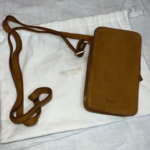 Hammitt Phone Bag Soft Textured Leather Gold Accents with Sash bag included